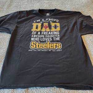 Hanes Black Steelers Dad Tee - Short Sleeve